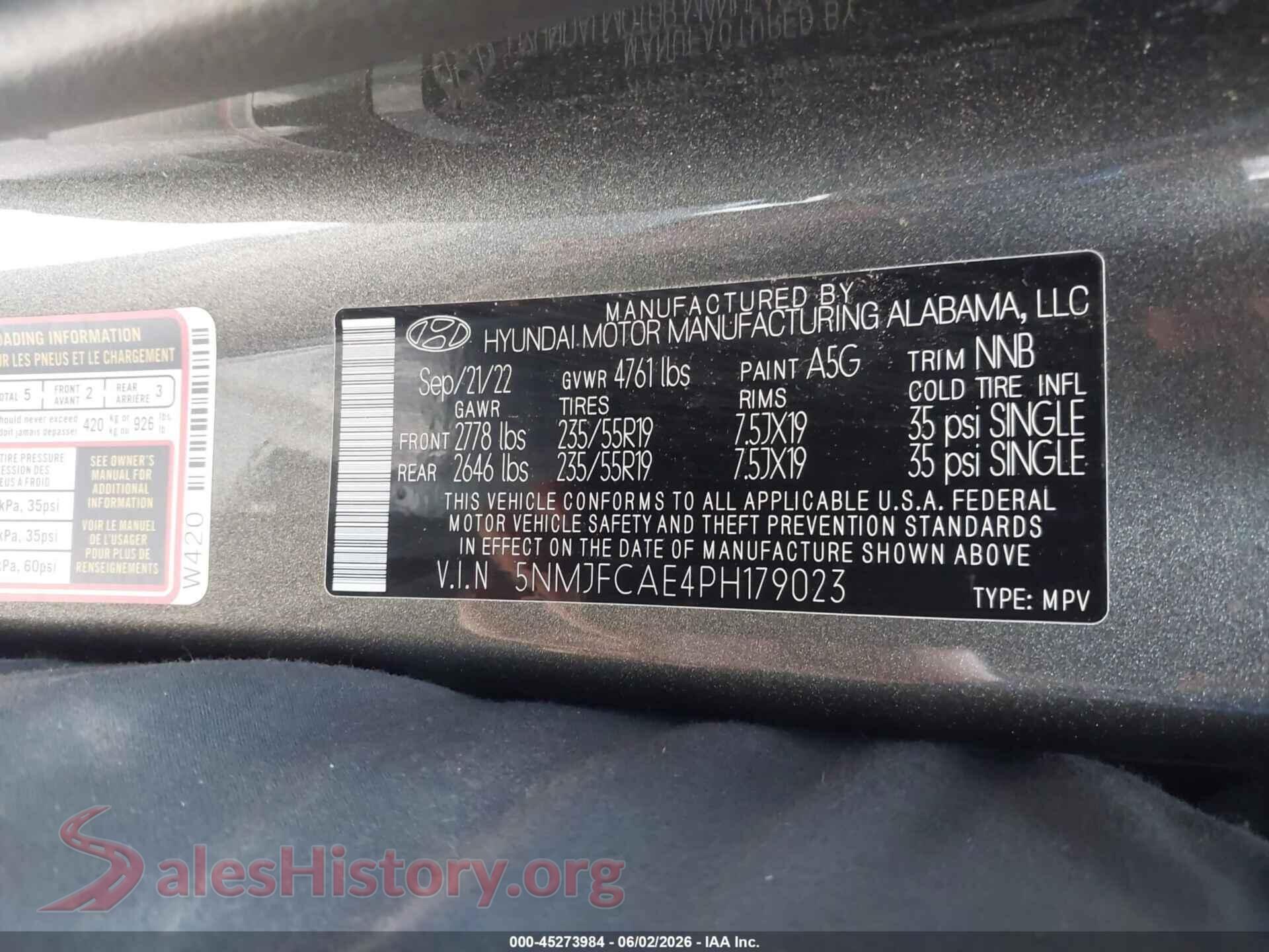 2023 HYUNDAI TUCSON VIN 5NMJFCAE4PH179023, engine bay