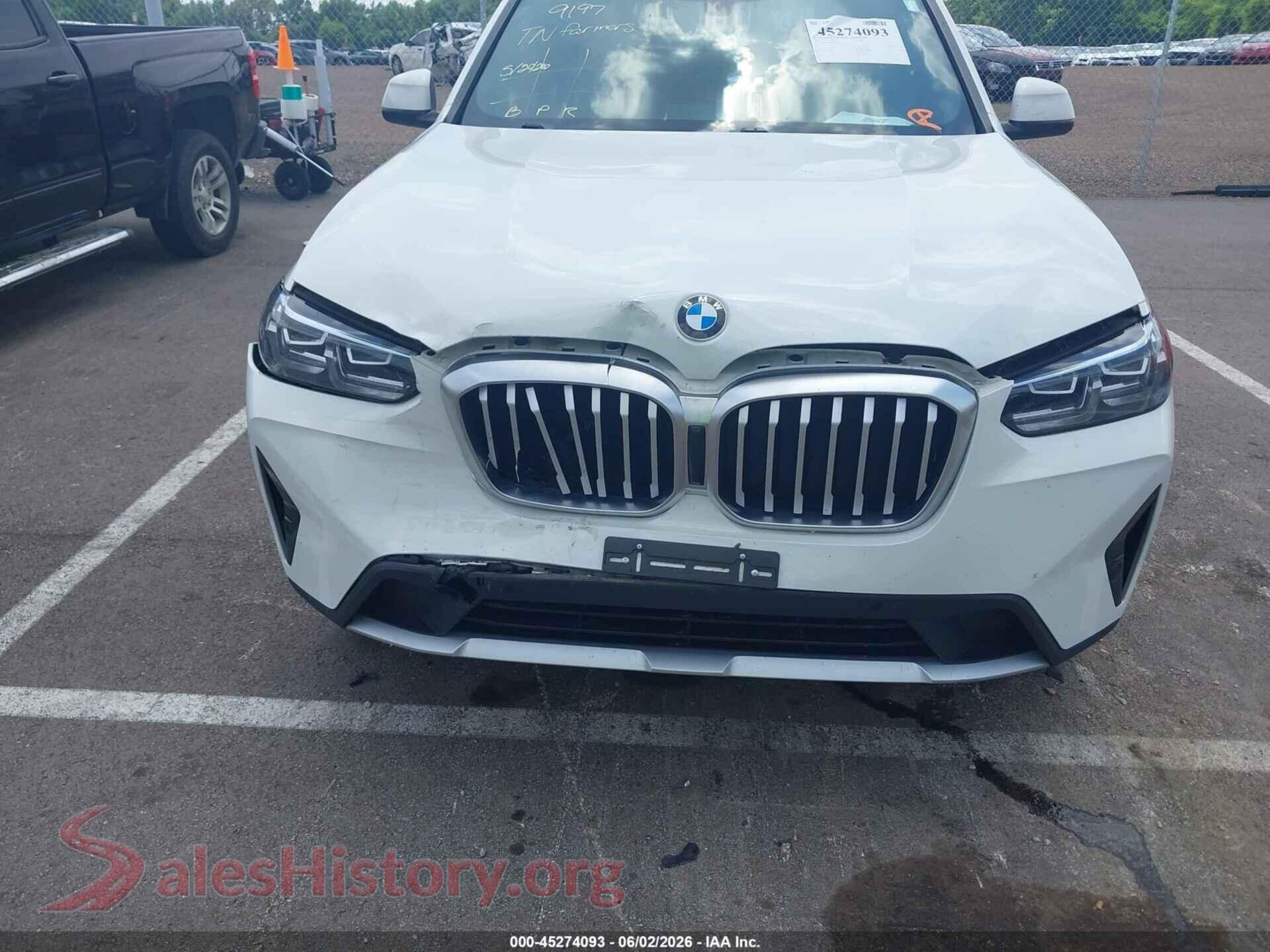2023 BMW X3 VIN 5UX43DP06P9R87942, rear passenger side
