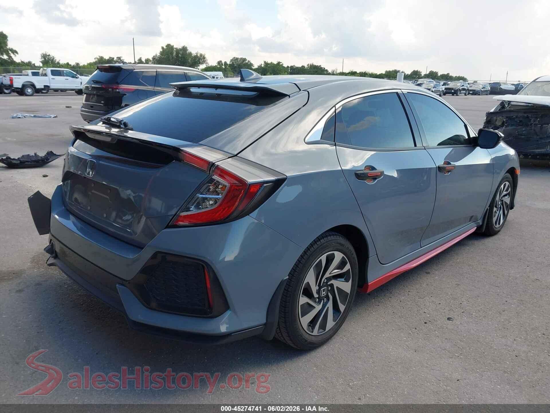 2018 HONDA CIVIC VIN SHHFK7H26JU238018, rear driver side
