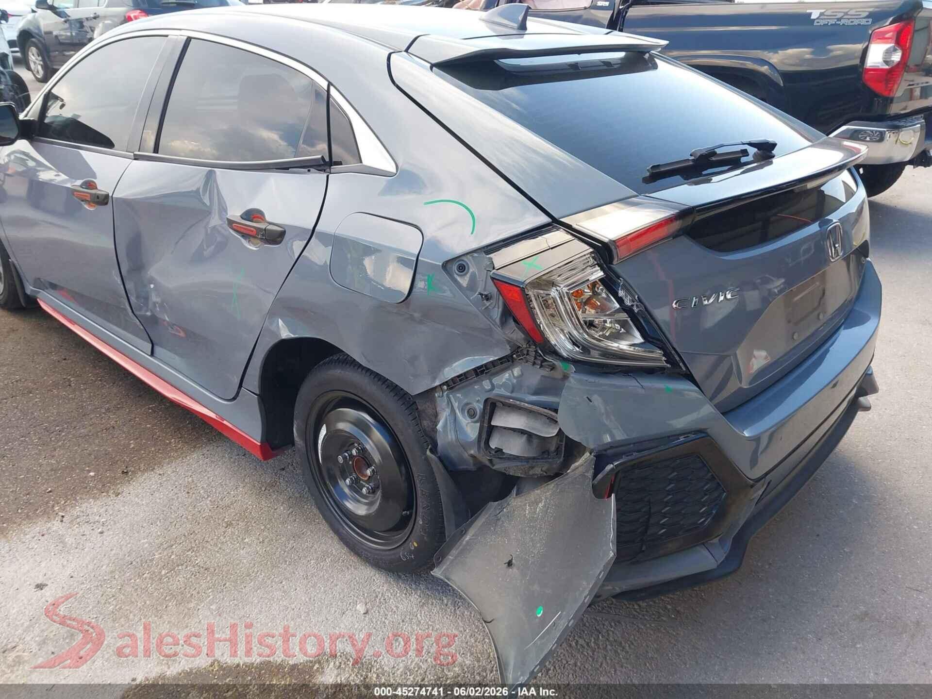 2018 HONDA CIVIC VIN SHHFK7H26JU238018, rear passenger side