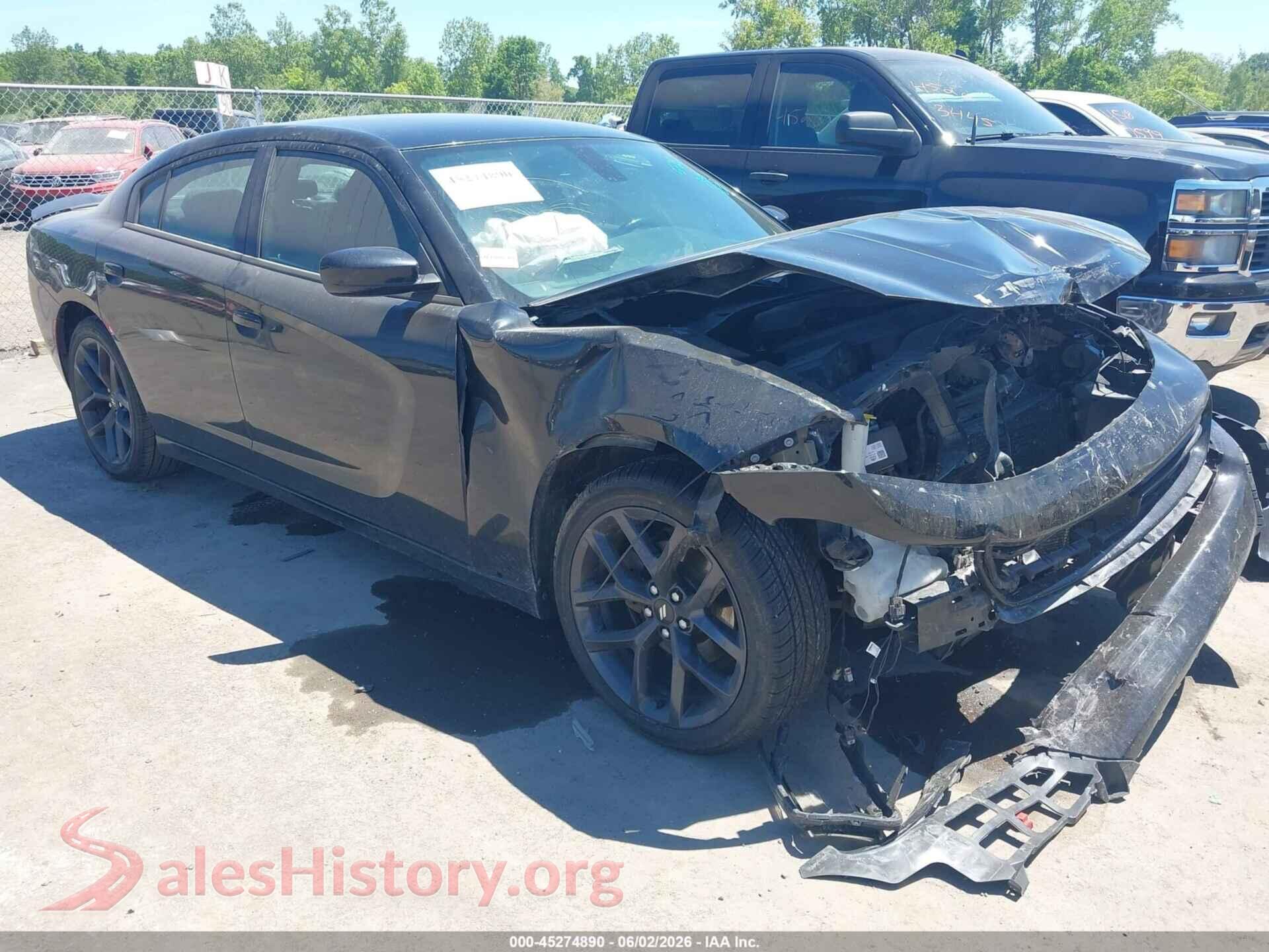 2019 DODGE CHARGER VIN 2C3CDXBG9KH500617, auction photo