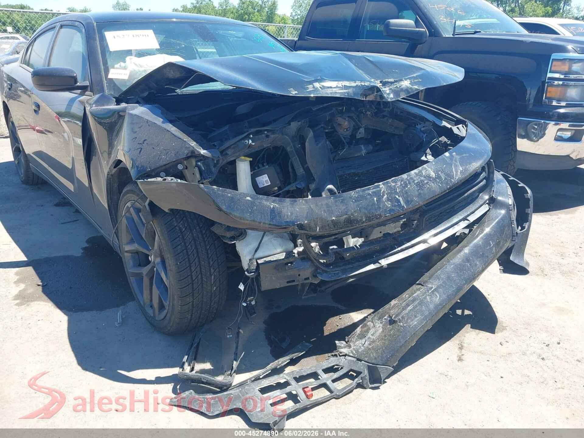 2019 DODGE CHARGER VIN 2C3CDXBG9KH500617, rear passenger side