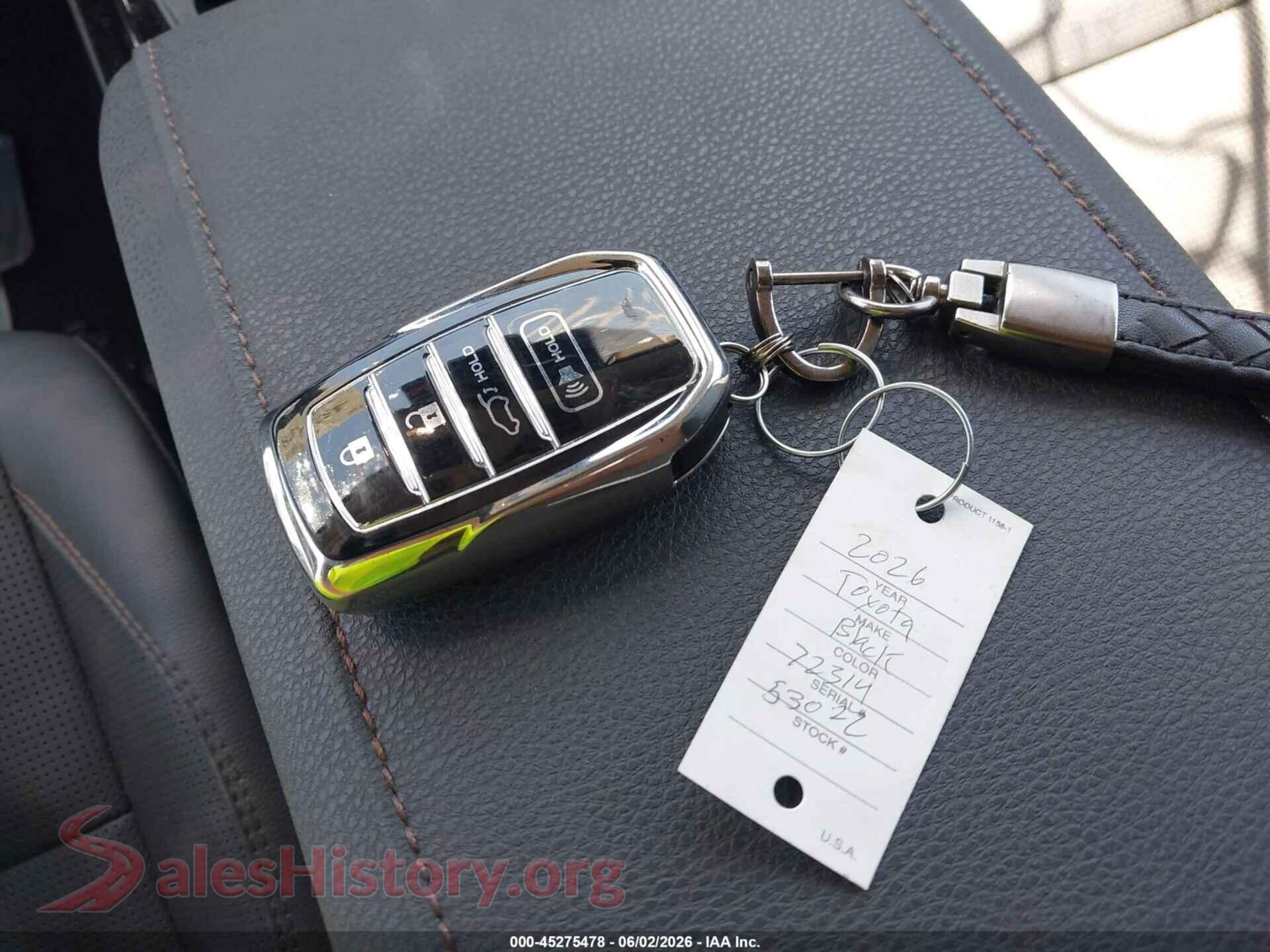 2026 TOYOTA CAMRY VIN 4T1DBADK8TU550374, odometer mileage