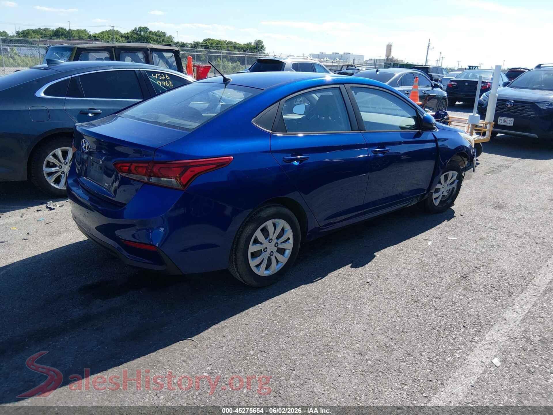 2019 HYUNDAI ACCENT VIN 3KPC24A37KE044918, rear driver side