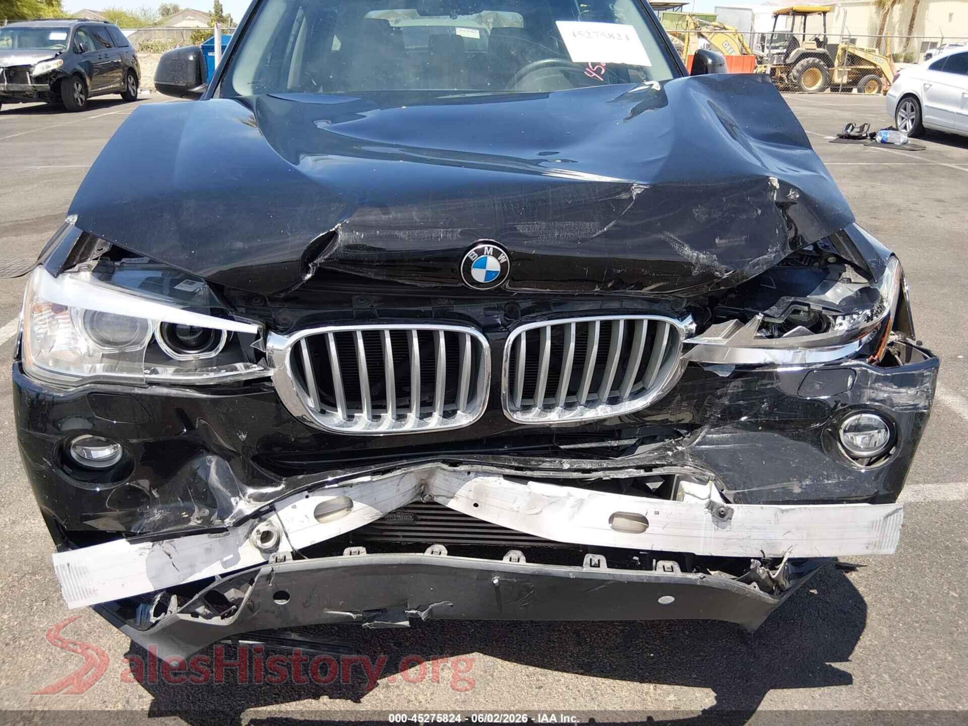 2017 BMW X3 VIN 5UXWZ7C52H0V85609, rear passenger side