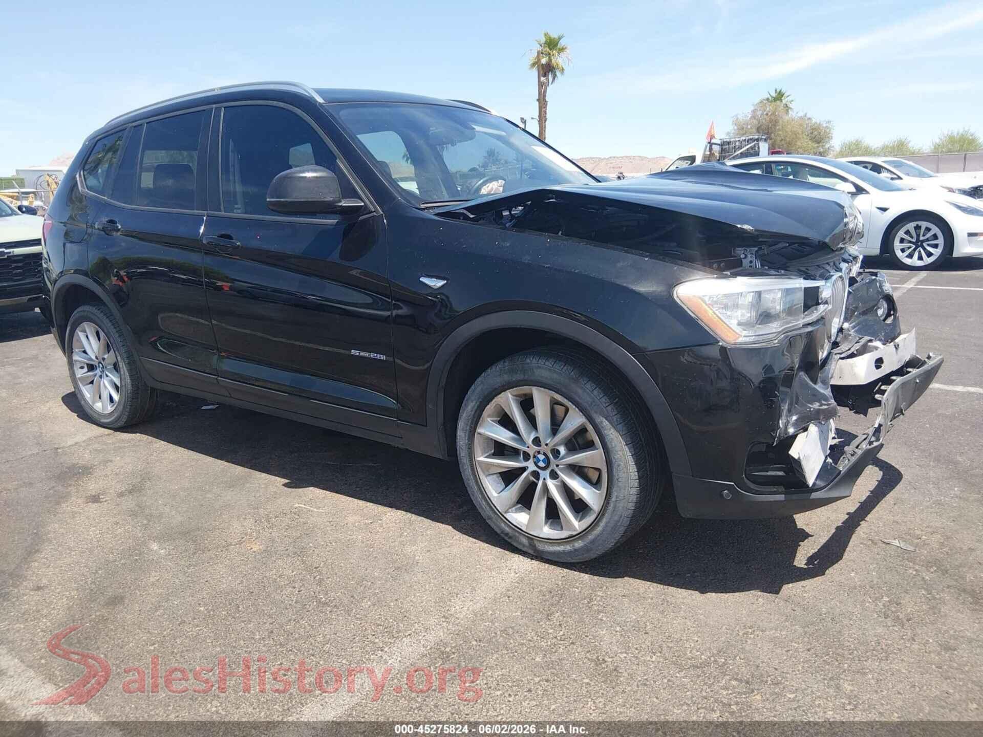 2017 BMW X3 VIN 5UXWZ7C52H0V85609, auction photo