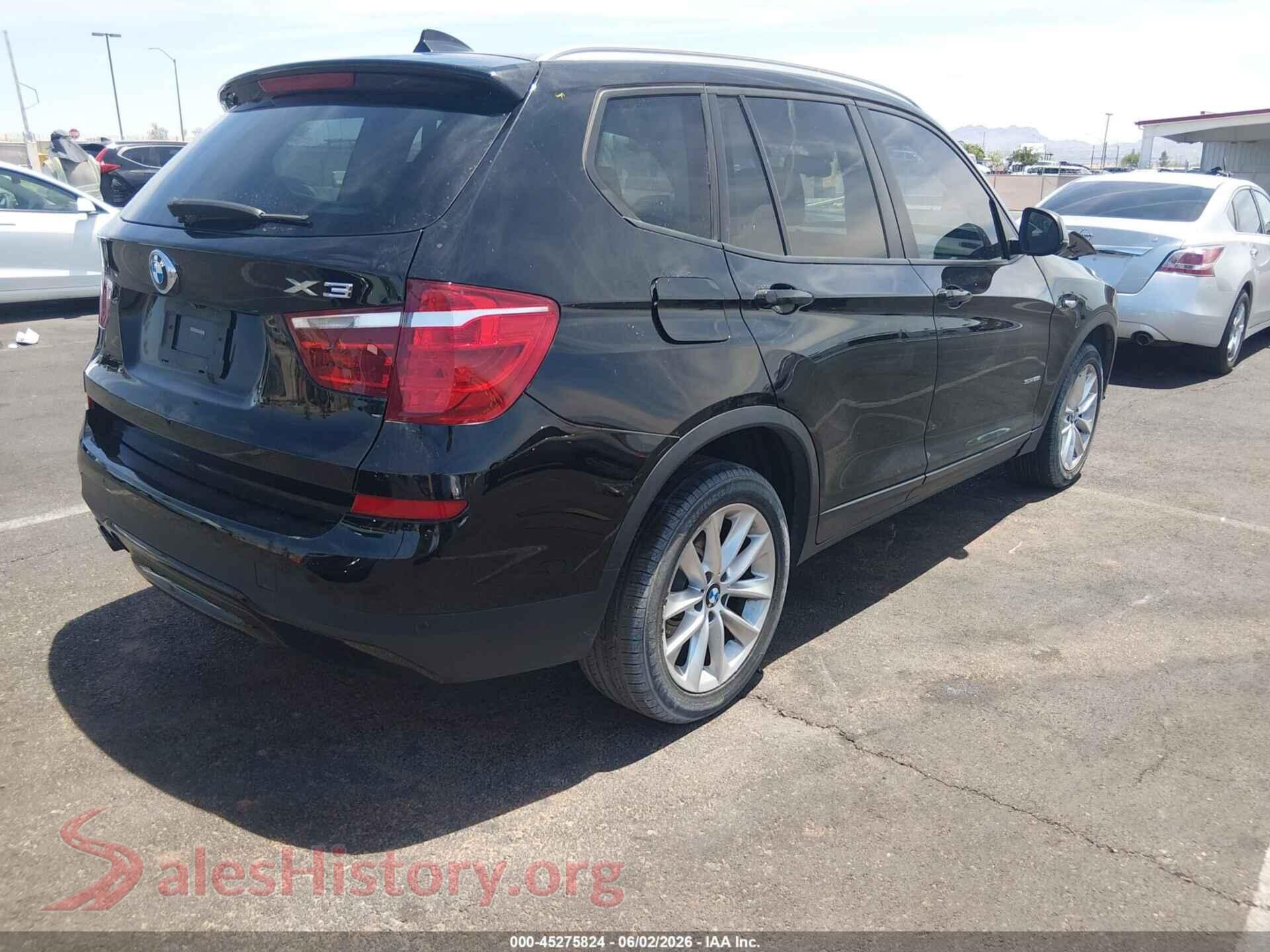 2017 BMW X3 VIN 5UXWZ7C52H0V85609, rear driver side