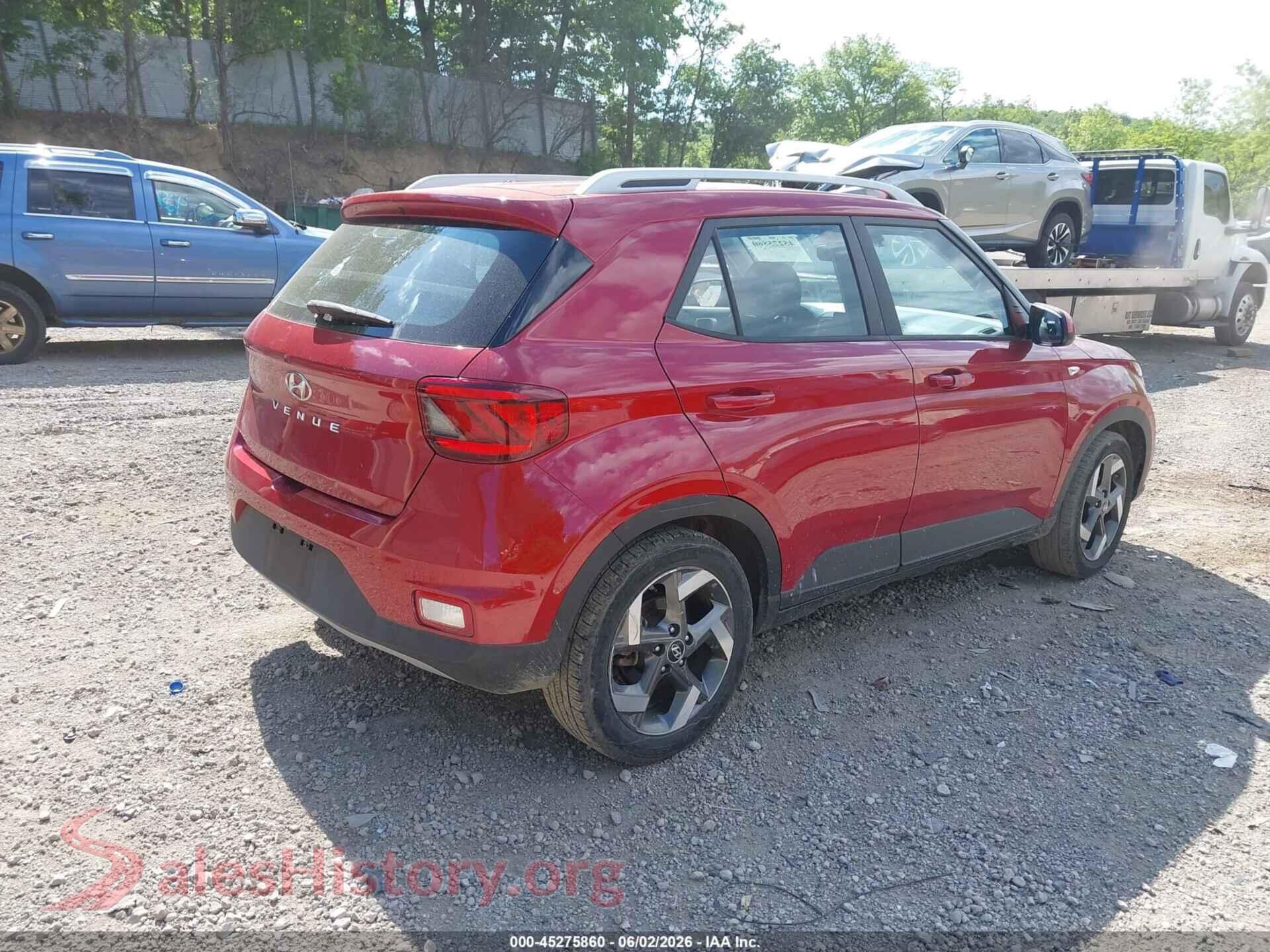 2021 HYUNDAI VENUE VIN KMHRC8A30MU103418, rear driver side