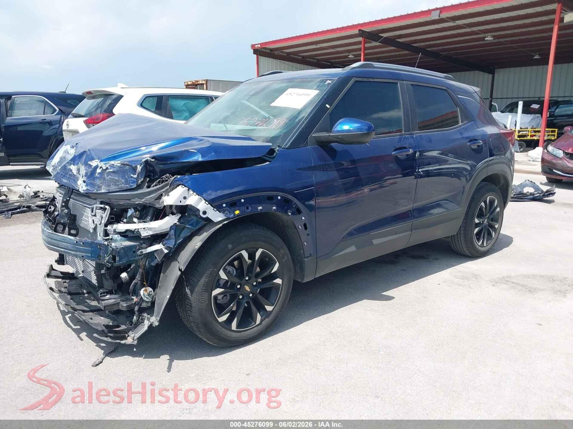 2022 CHEVROLET TRAILBLAZER VIN KL79MPS23NB138790, front view