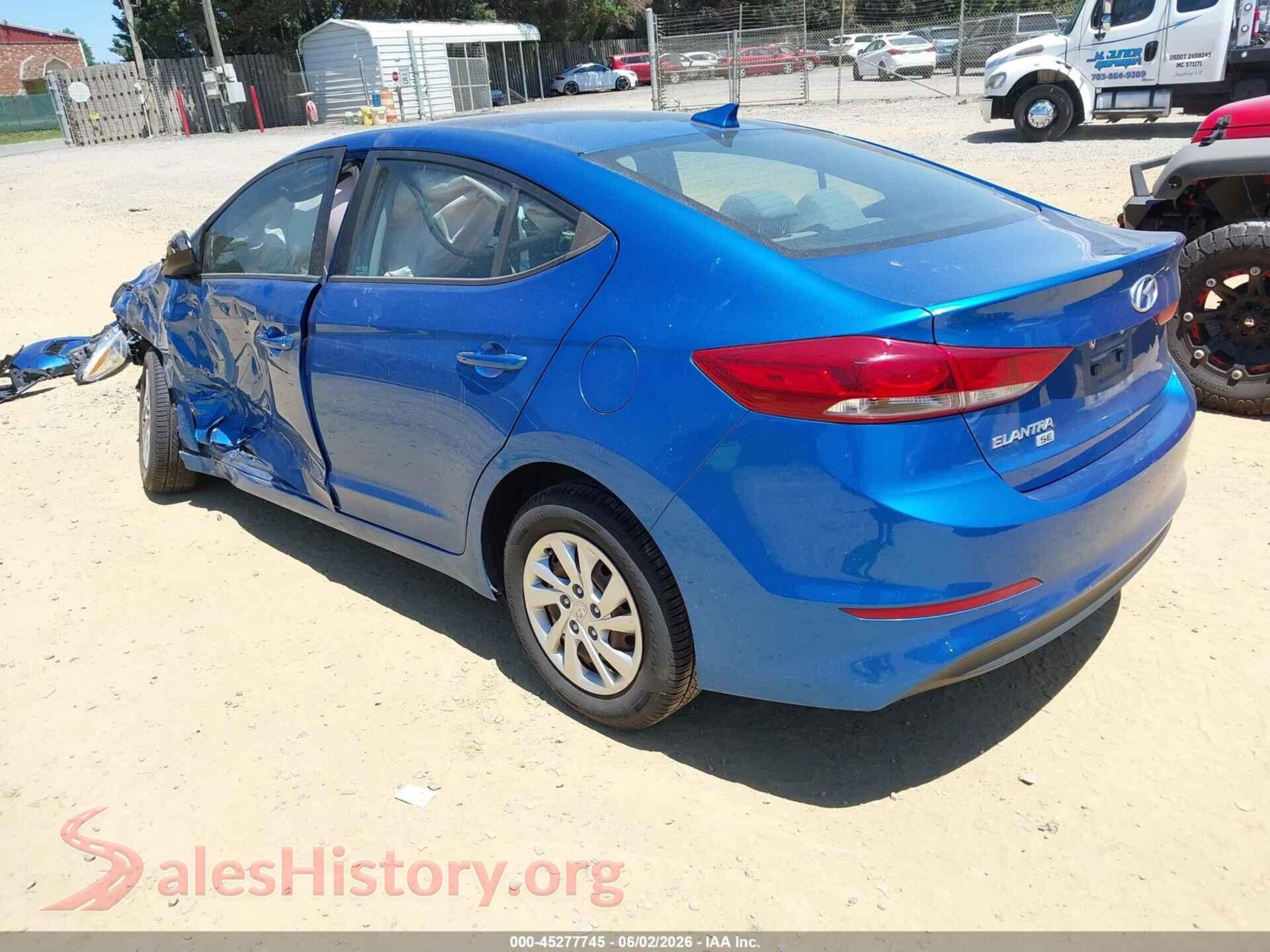2017 HYUNDAI ELANTRA VIN 5NPD74LF5HH103028, driver side view