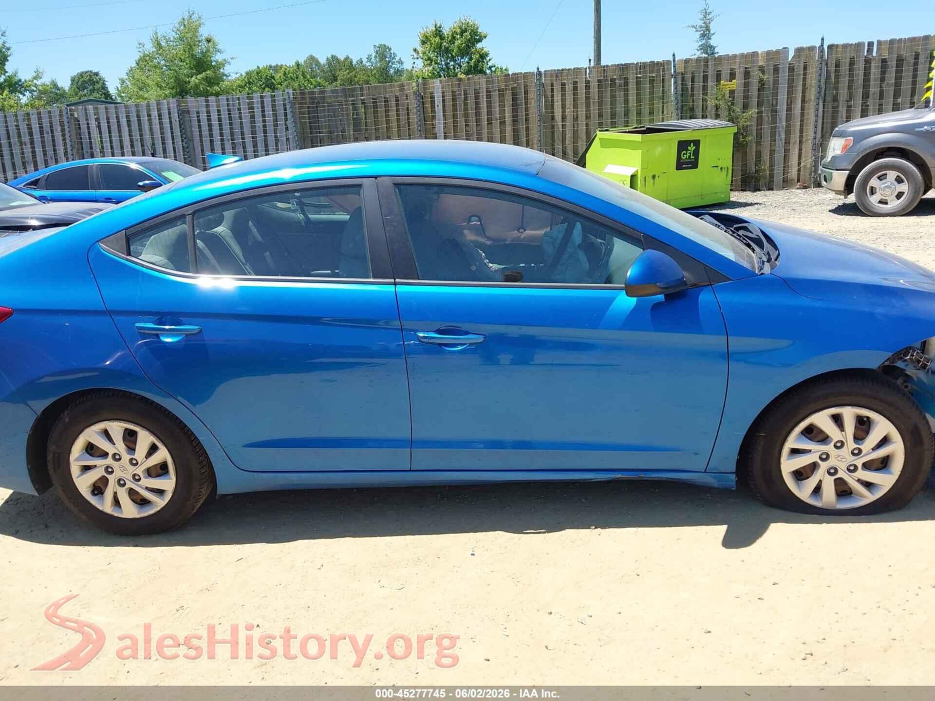2017 HYUNDAI ELANTRA VIN 5NPD74LF5HH103028, auction photo 13