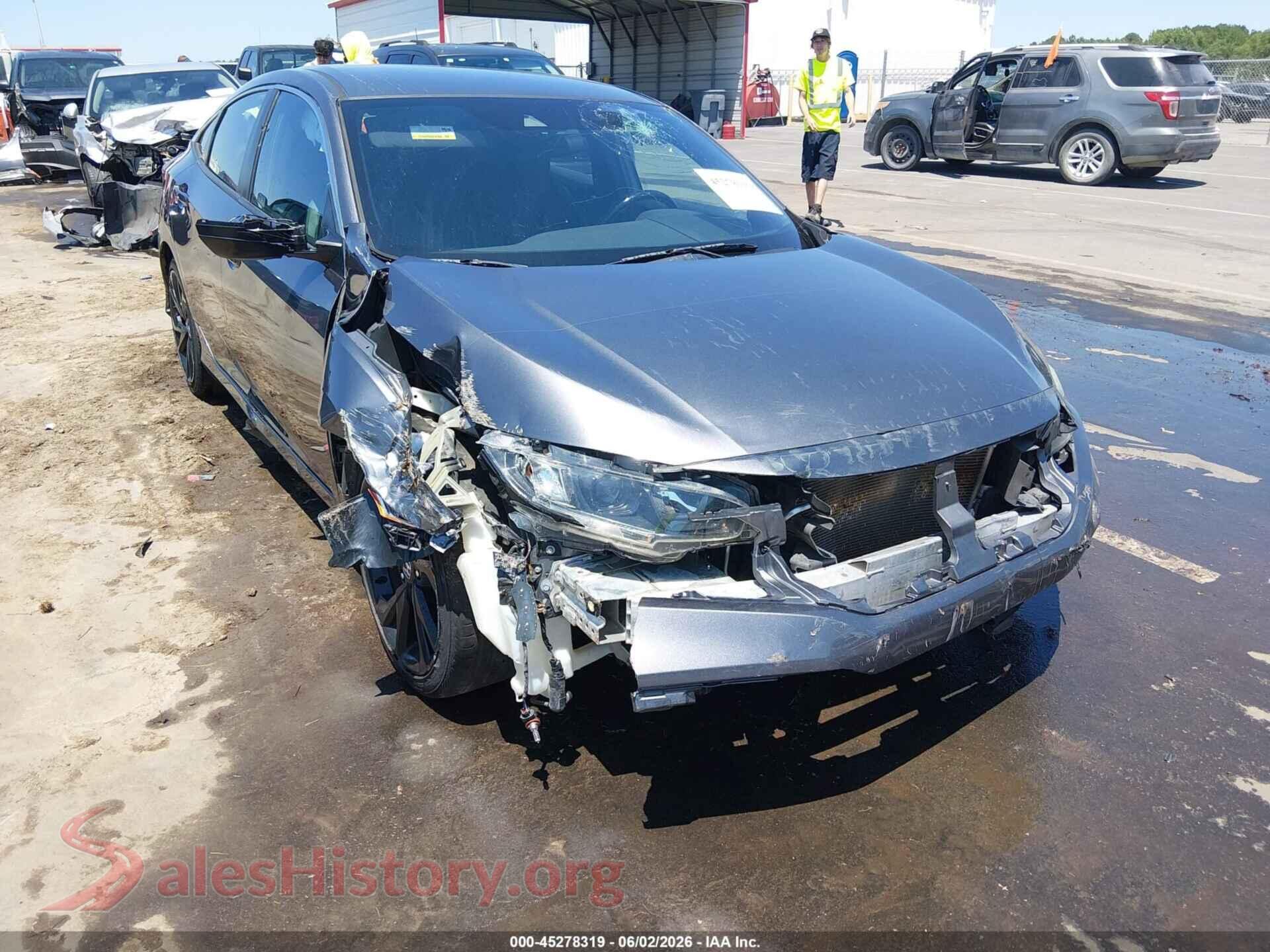 2019 HONDA CIVIC VIN 19XFC2E81KE005861, rear passenger side
