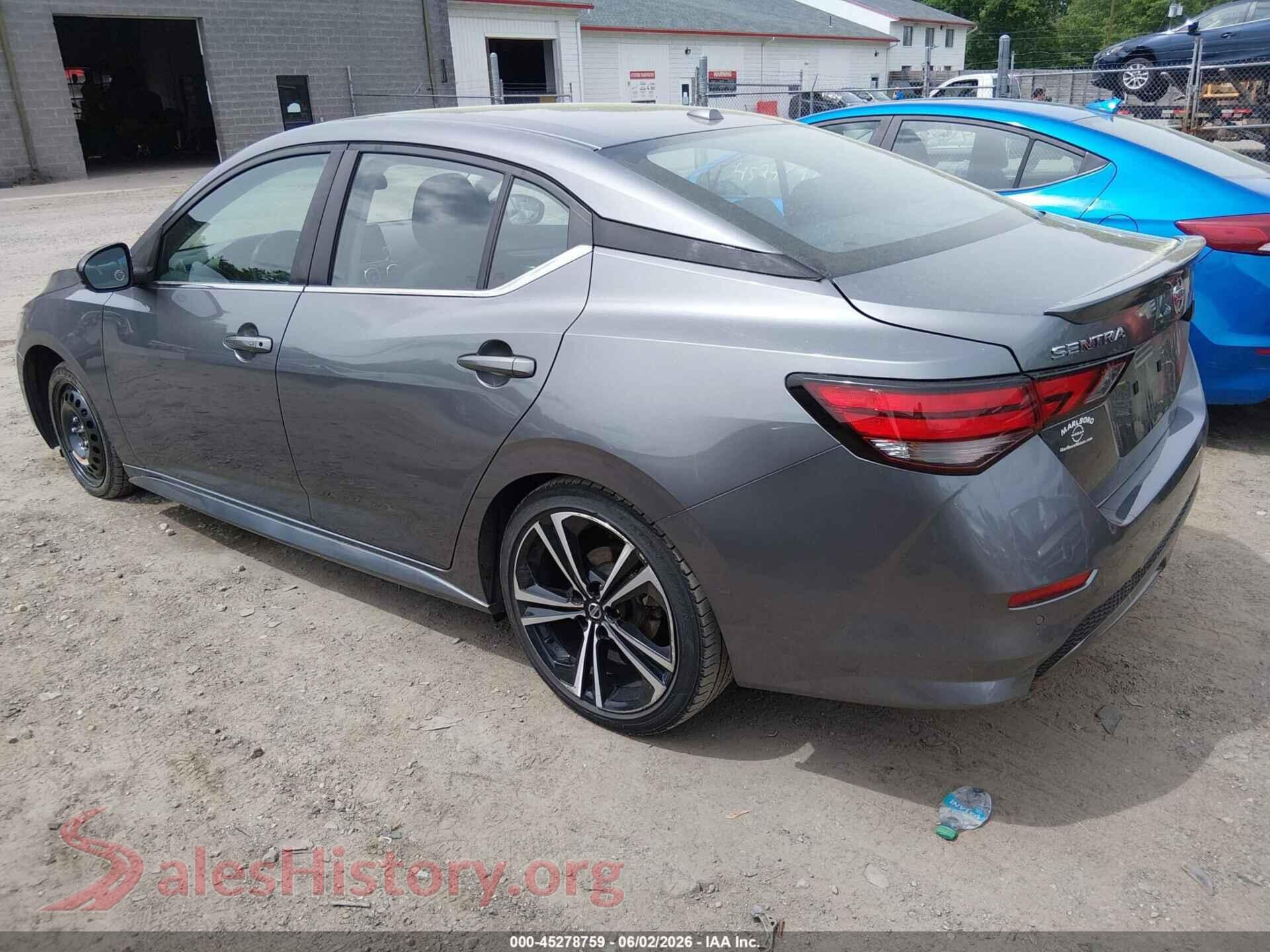 2022 NISSAN SENTRA VIN 3N1AB8DV8NY213622, driver side view