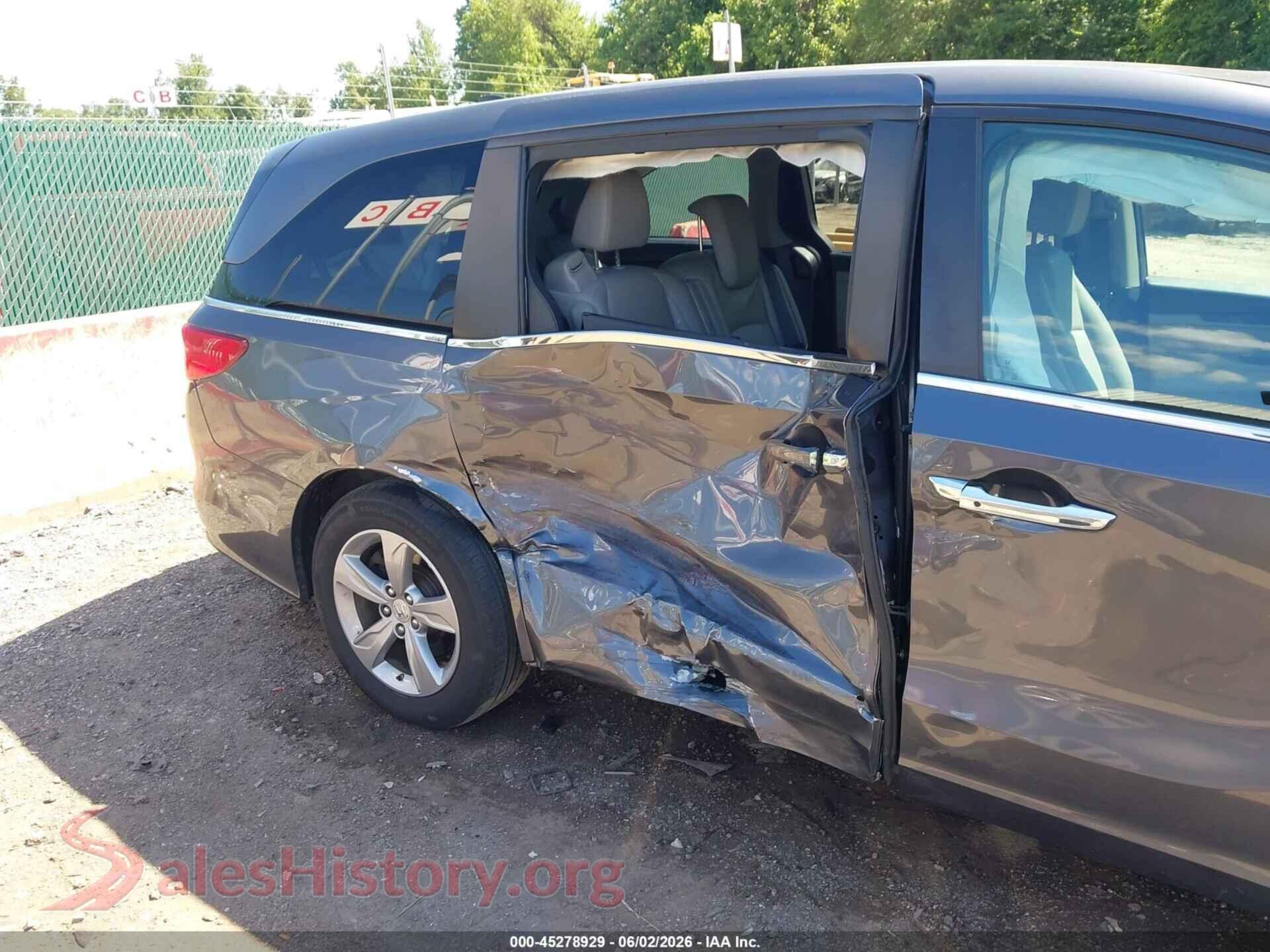 2018 HONDA ODYSSEY VIN 5FNRL6H74JB079274, rear passenger side