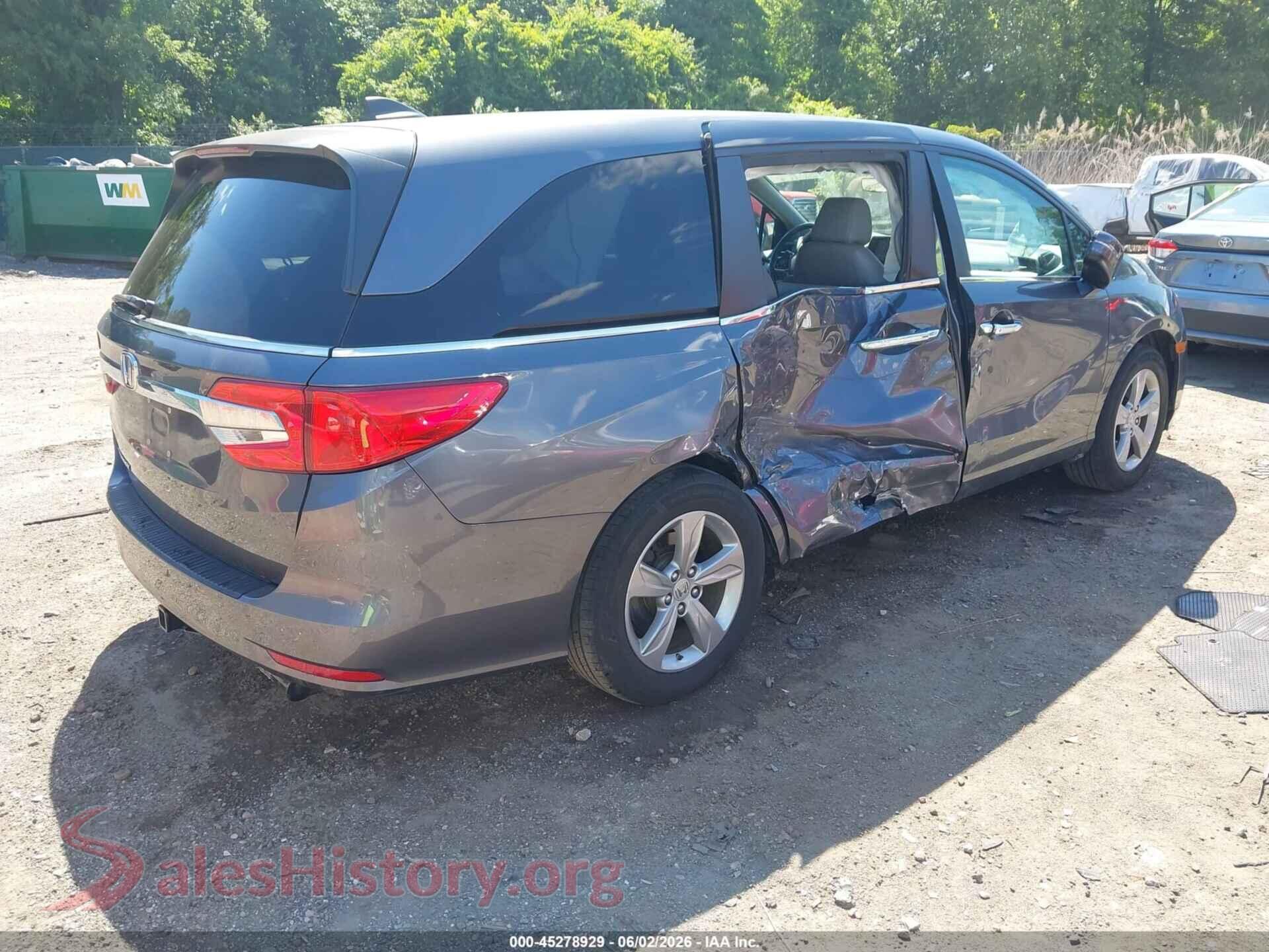 2018 HONDA ODYSSEY VIN 5FNRL6H74JB079274, rear driver side