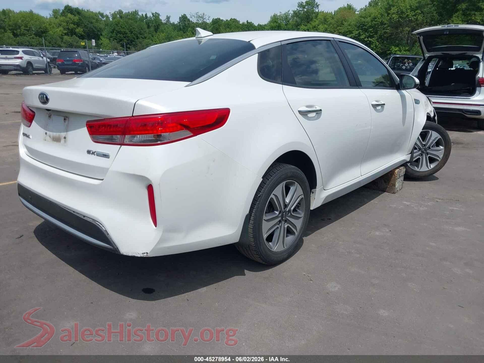 2017 KIA OPTIMA HYBRID VIN KNAGU4LCXH5004617, rear driver side