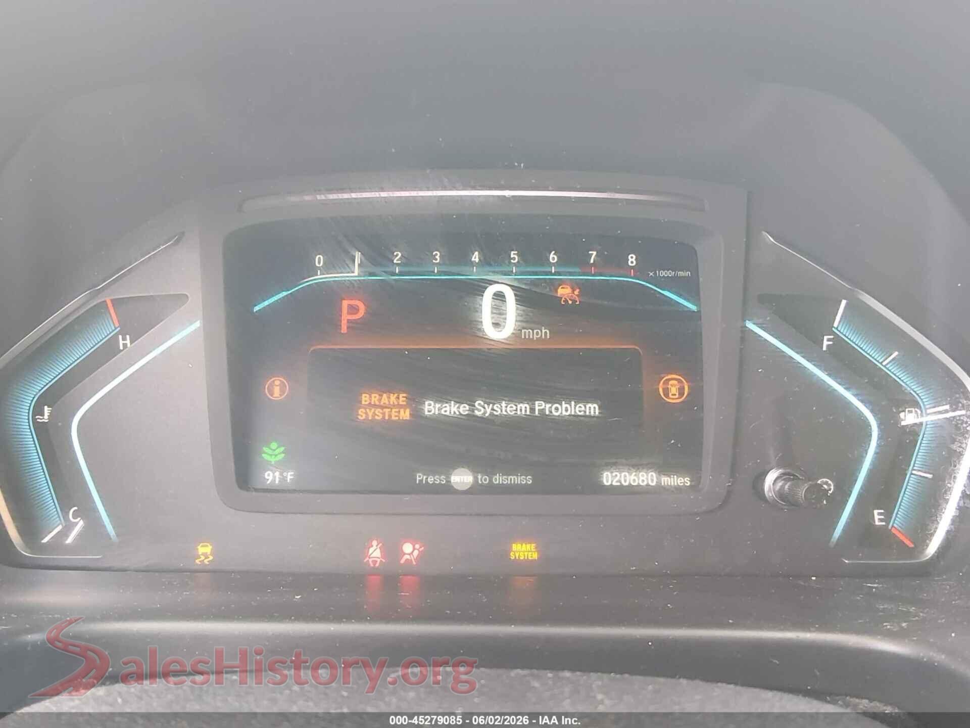 2024 HONDA ODYSSEY VIN 5FNRL6H84RB034582, passenger side view