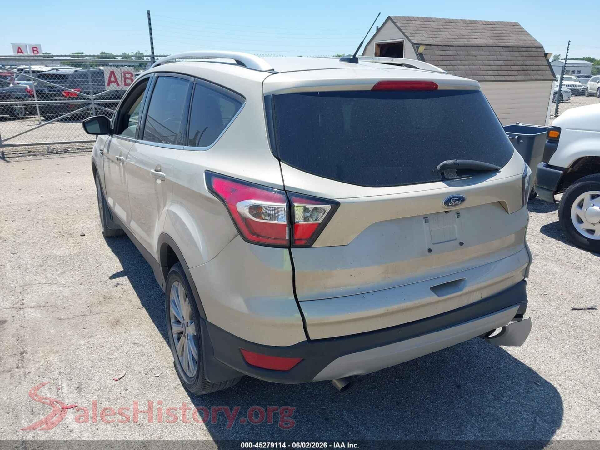 2017 FORD ESCAPE VIN 1FMCU9J95HUE66266, driver side view