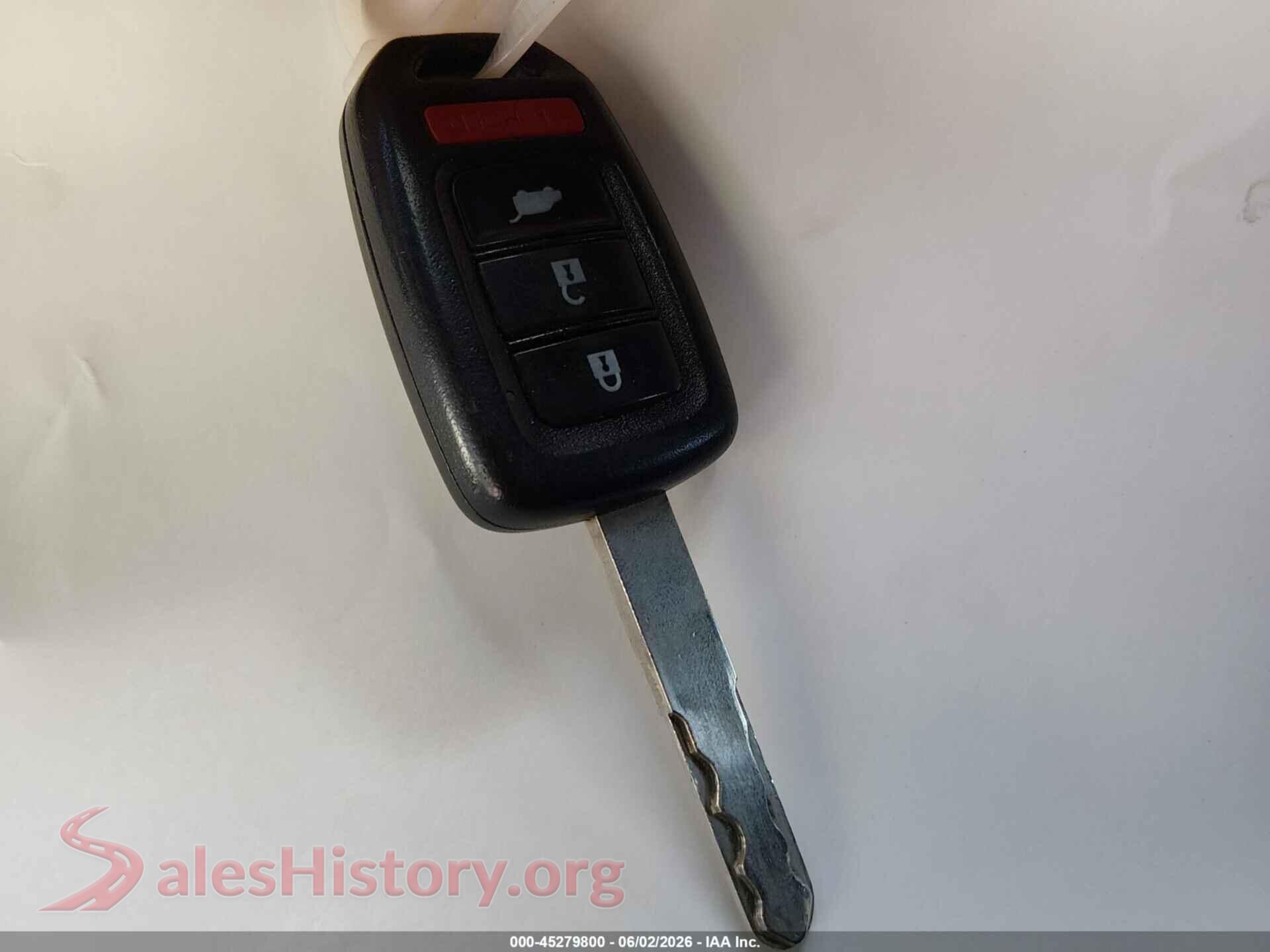 2017 HONDA CIVIC VIN SHHFK7H45HU405559, odometer mileage