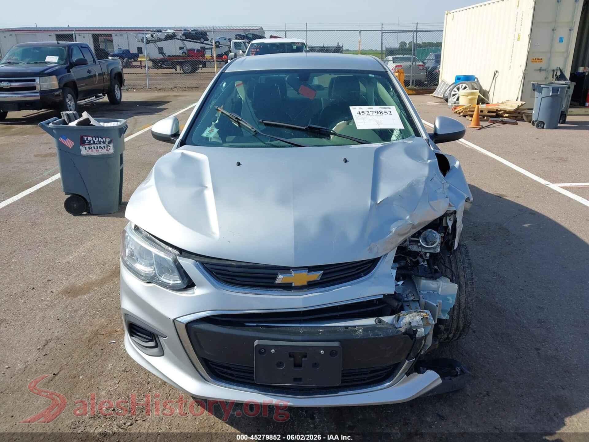 2018 CHEVROLET SONIC VIN 1G1JF5SB8J4132151, damage close-up