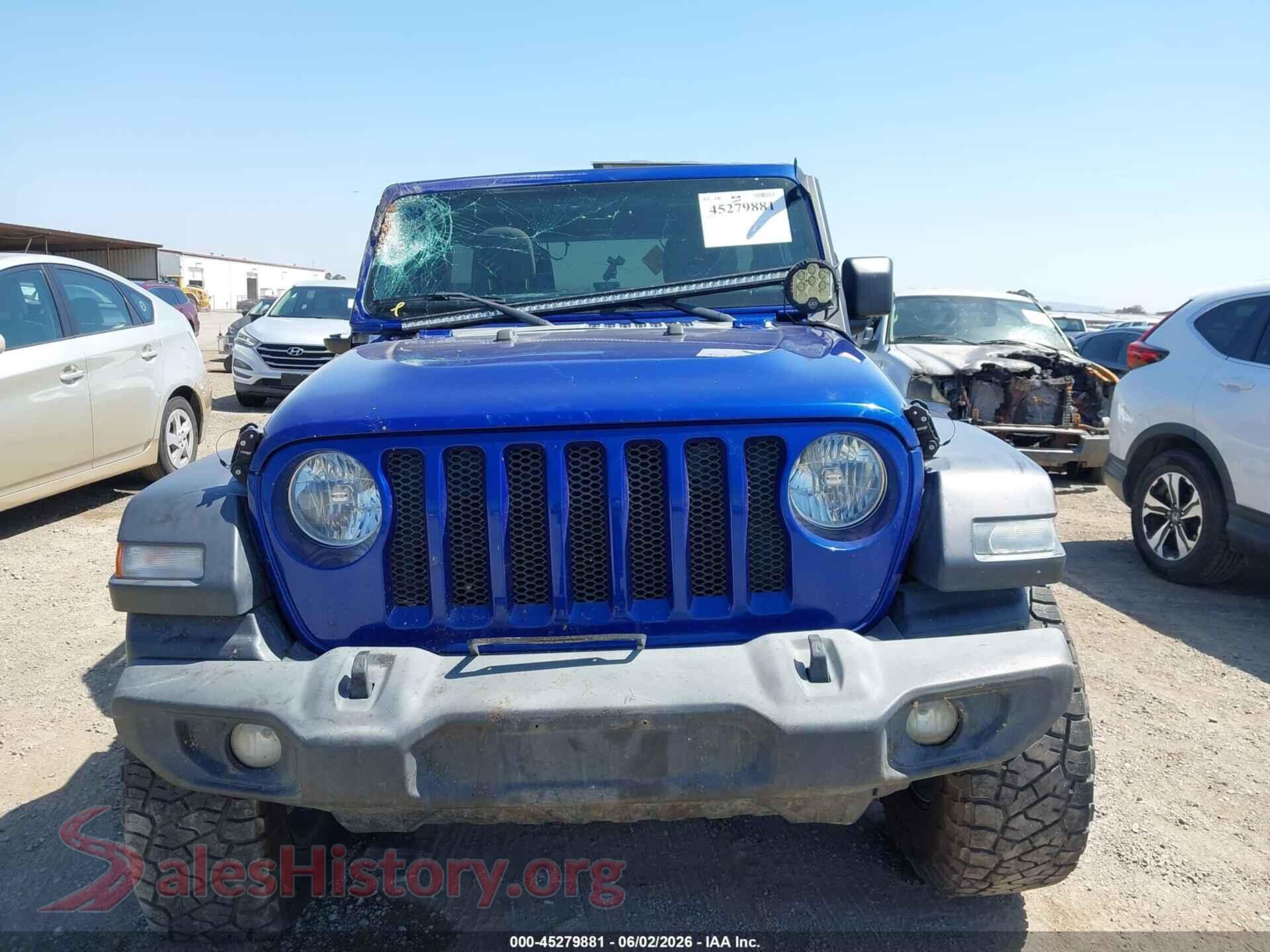 2020 JEEP WRANGLER UNLIMITED VIN 1C4HJXDN9LW269646, damage close-up