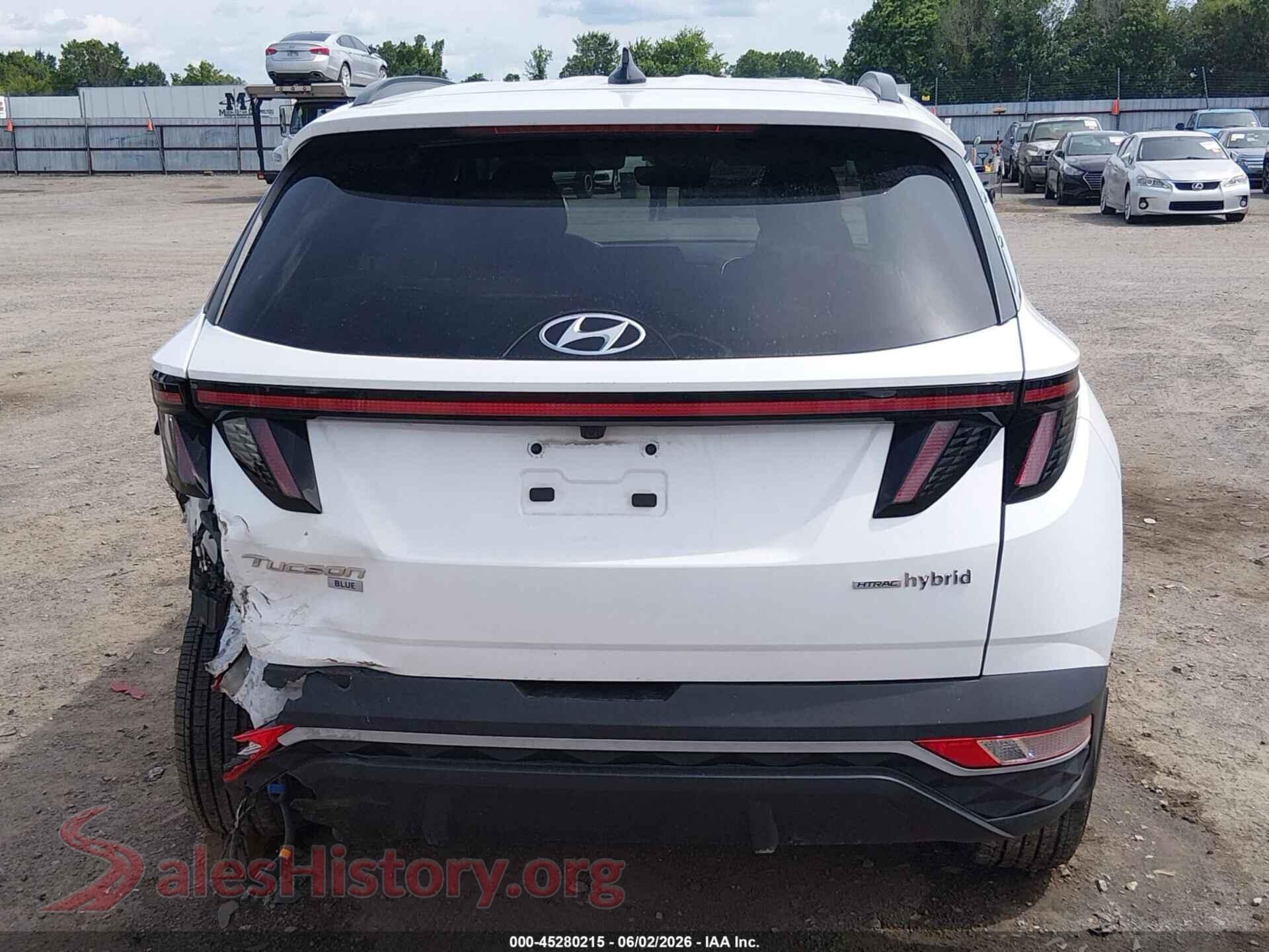 2022 HYUNDAI TUCSON HYBRID VIN KM8JBCA15NU082777, auction photo 16