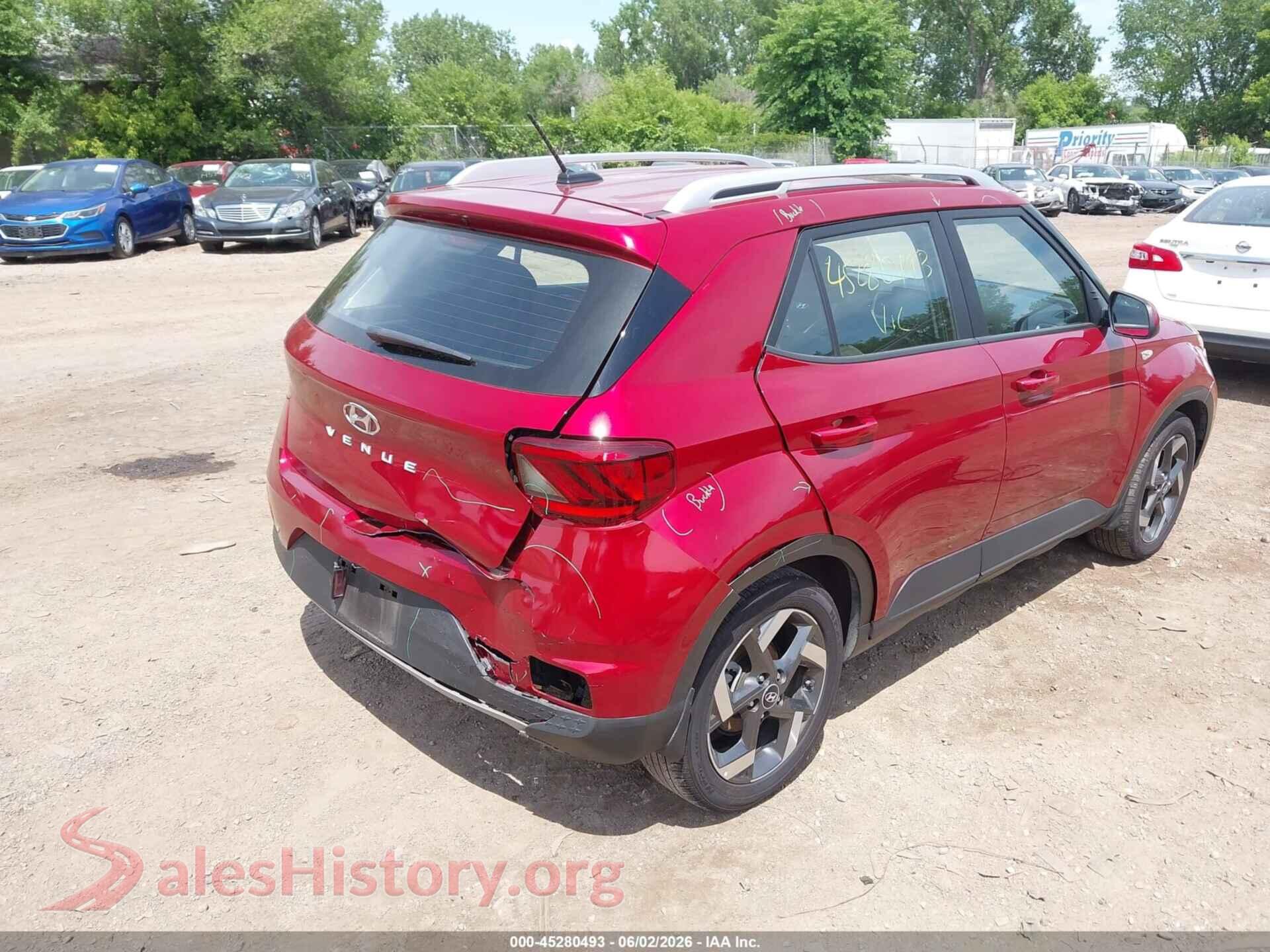 2025 HYUNDAI VENUE VIN KMHRC8A36SU409214, rear passenger side