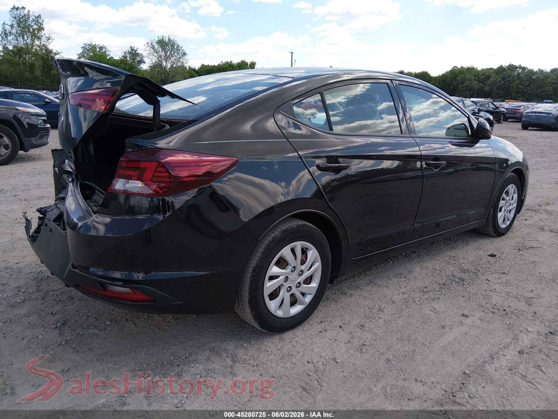 2020 HYUNDAI ELANTRA VIN 5NPD74LF4LH526241, rear driver side