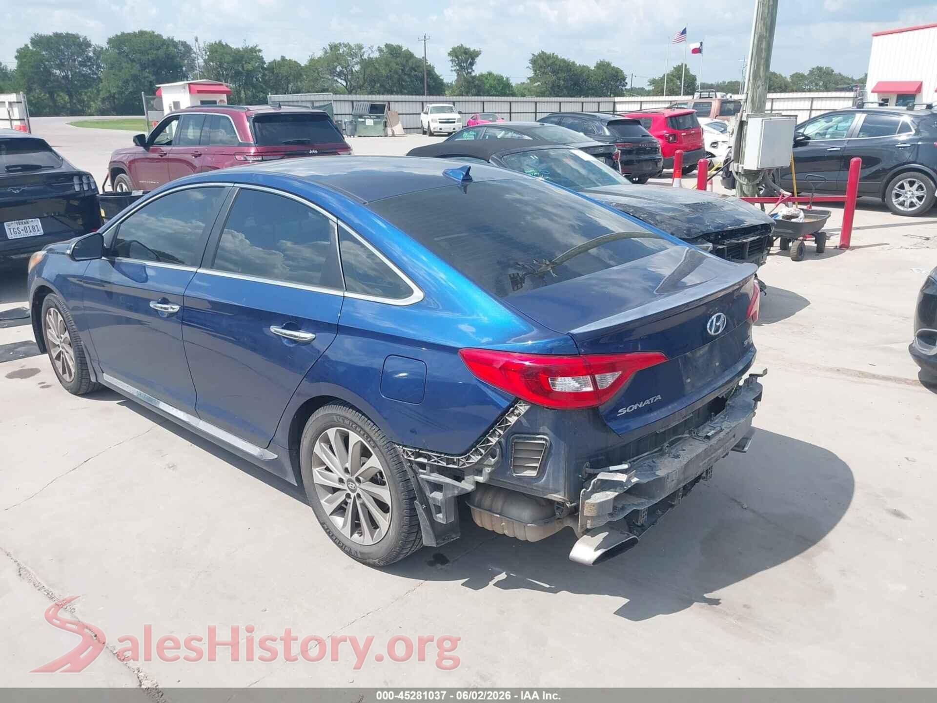 2017 HYUNDAI SONATA VIN 5NPE34AF6HH566122, driver side view