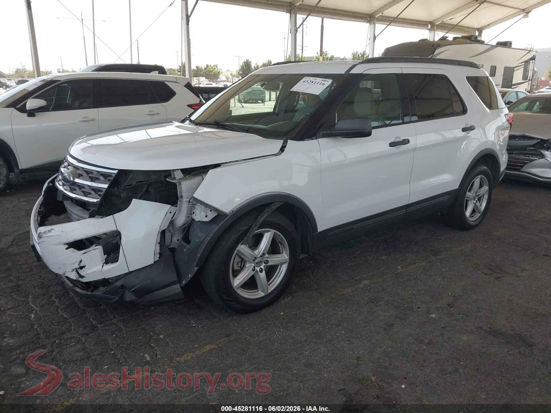 2018 FORD EXPLORER VIN 1FM5K7B82JGA98366, front view