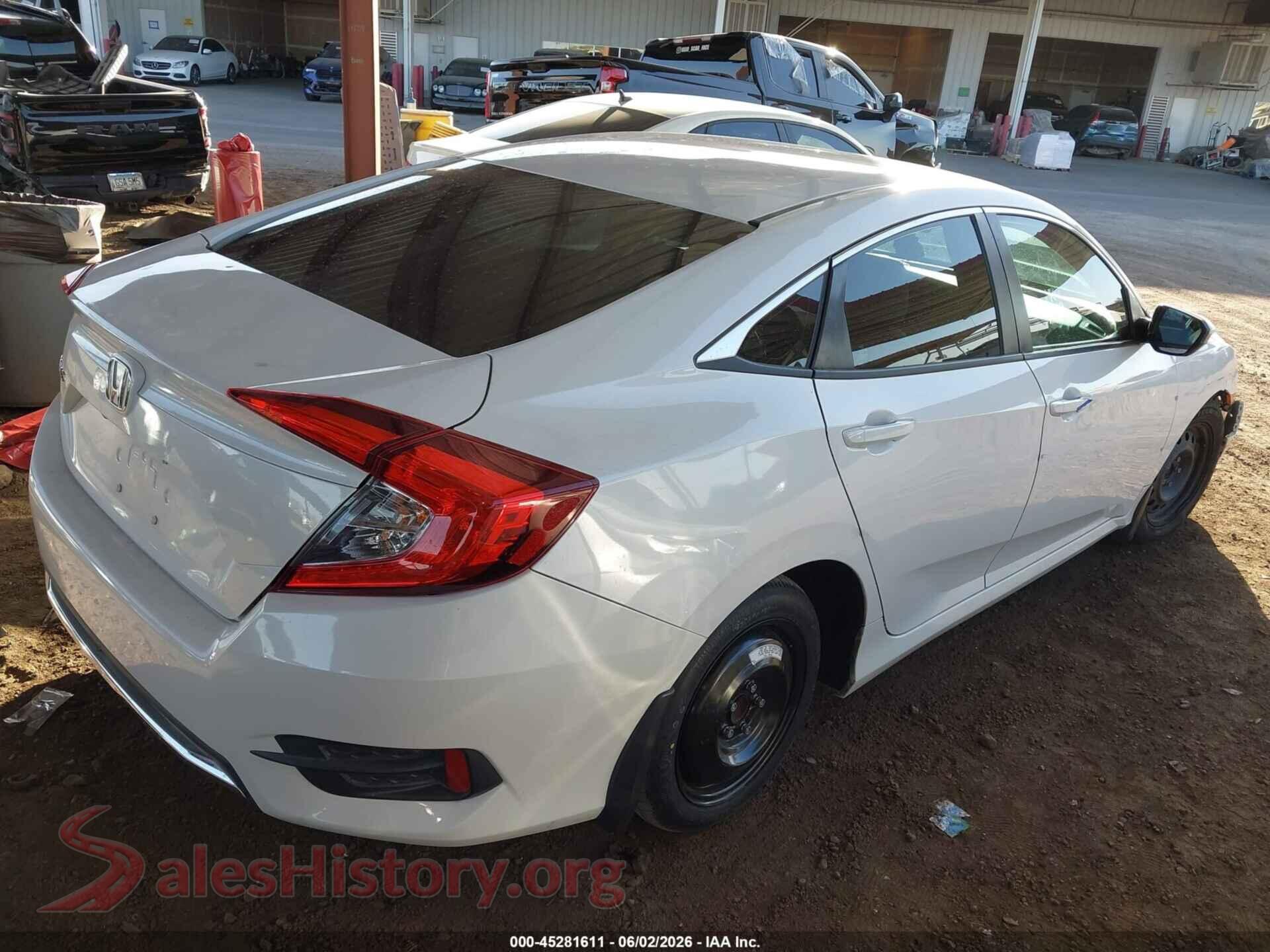 2021 HONDA CIVIC VIN 2HGFC2F62MH526500, rear driver side
