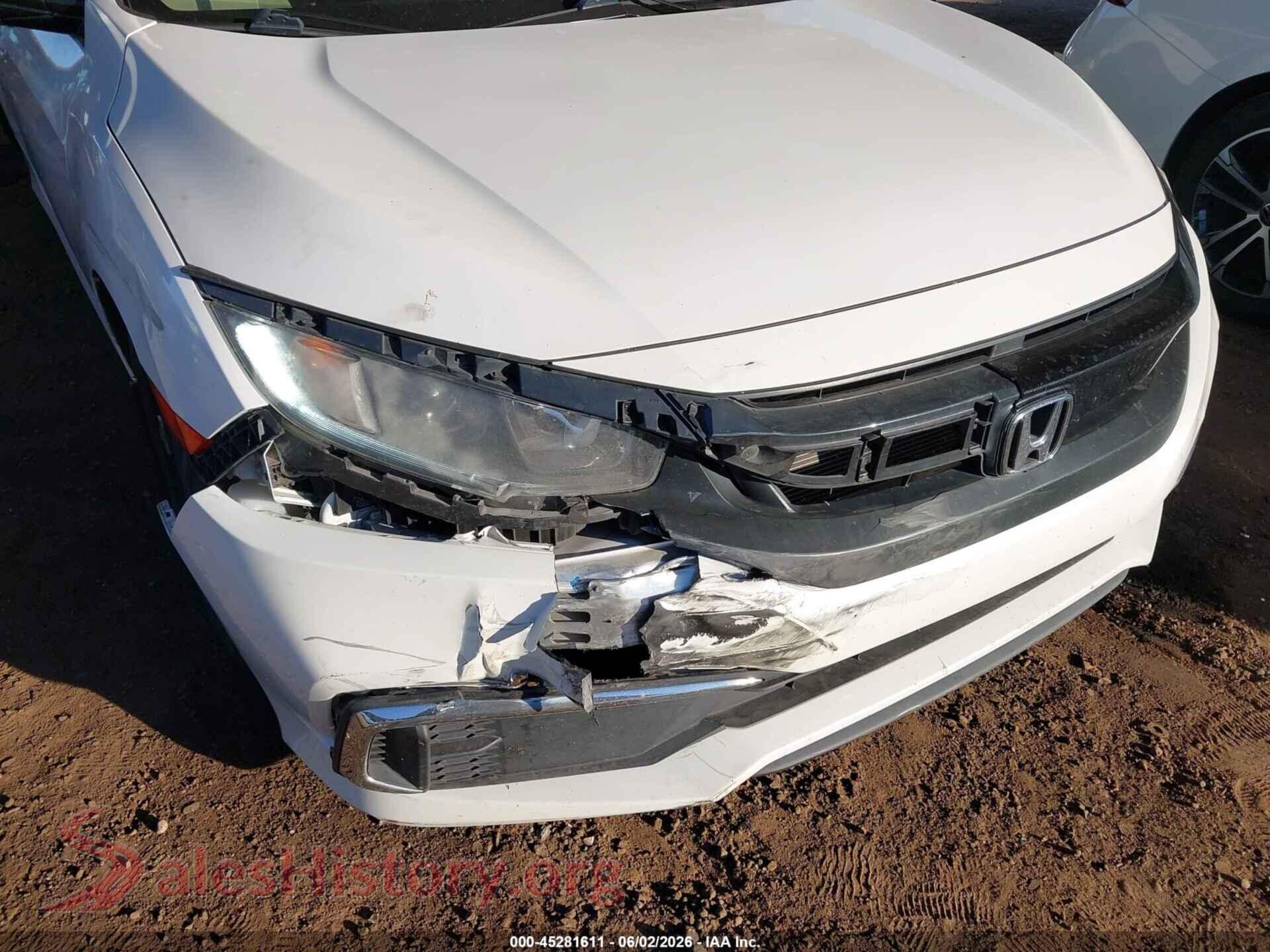 2021 HONDA CIVIC VIN 2HGFC2F62MH526500, rear passenger side