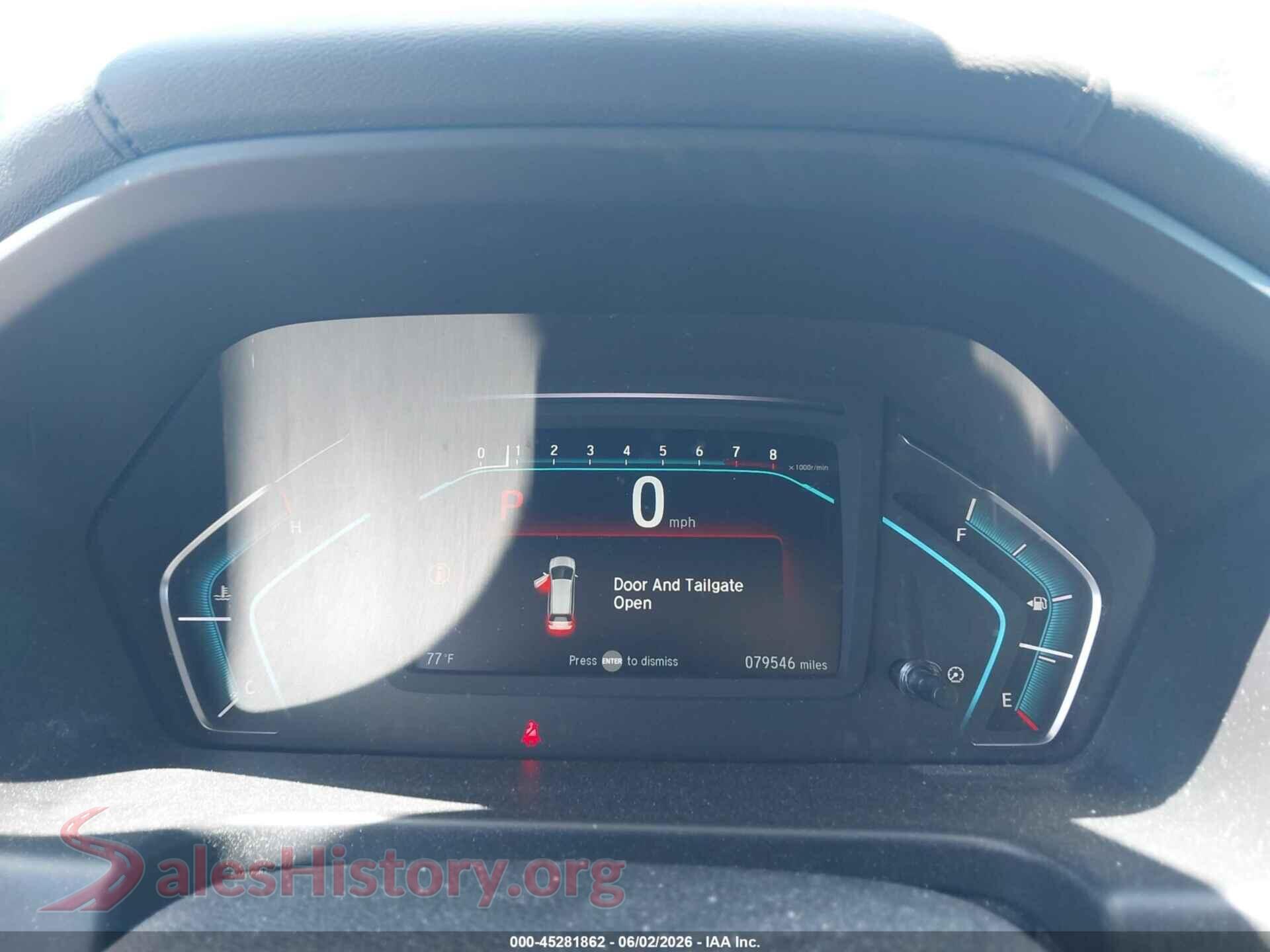 2018 HONDA ODYSSEY VIN 5FNRL6H56JB070509, passenger side view